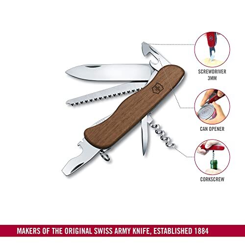 Victorinox Forester Wood Swiss Army Knife Large Multi Tool 10 Functions Wood