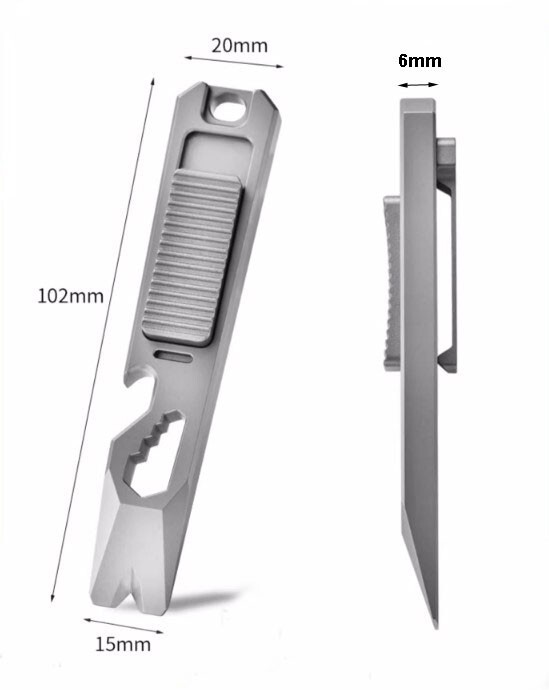 Titanium Multi Tools Pry Bar Crowbar Fidget Clicker Card Toy Stress Relief EDC