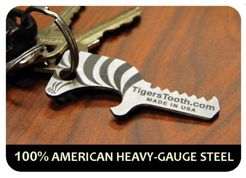Tiger’s Tooth Key Ring Bottle Opener – Made in USA