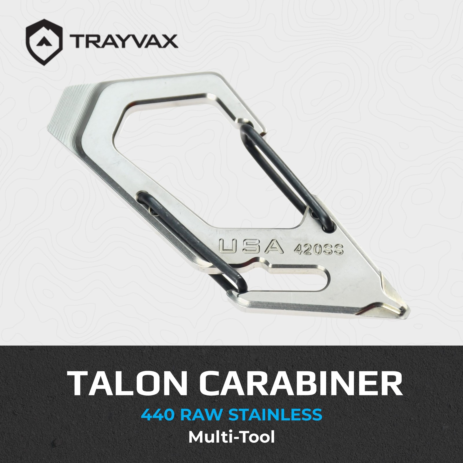 Talon Carabiner Clip Multi-Tool, 420 Stainless Steel Quick Release Keychain M…