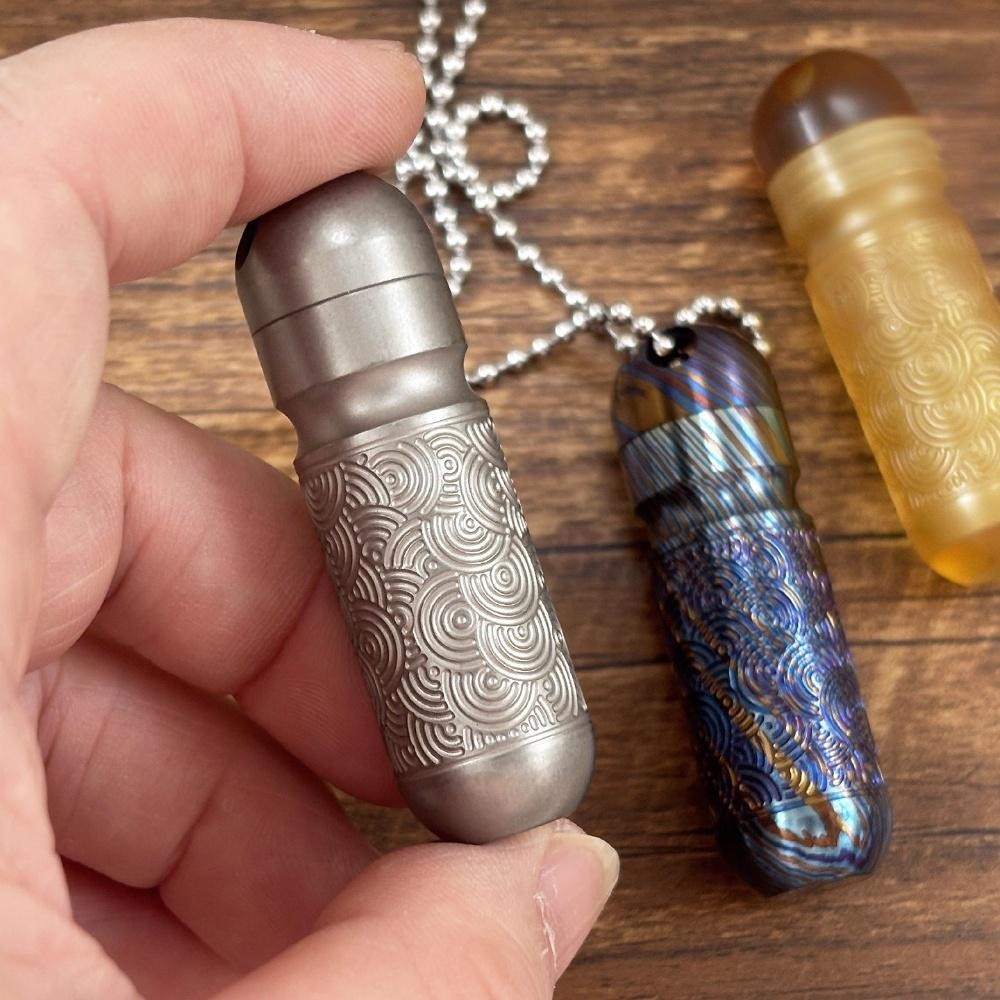 TC4 PEI Perfume Bottle Perfume Waterproof Medicine Pill Box Necklace Pendan