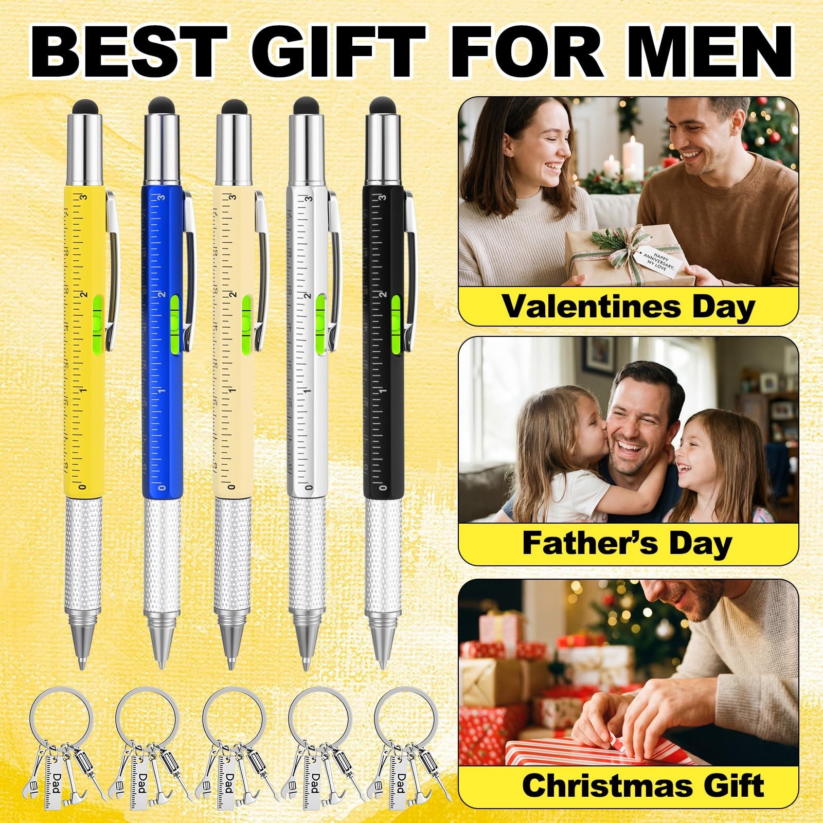 40 Pcs Multi Tool Gifts for Men – 6 in 1 Screwdriver Pen, Keychain, EDC Gadgets
