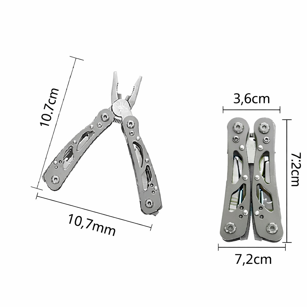 Multitool Stainless Steel 10 in 1 – Folding Pliers Pocket Knife Outdoor Camping Tool