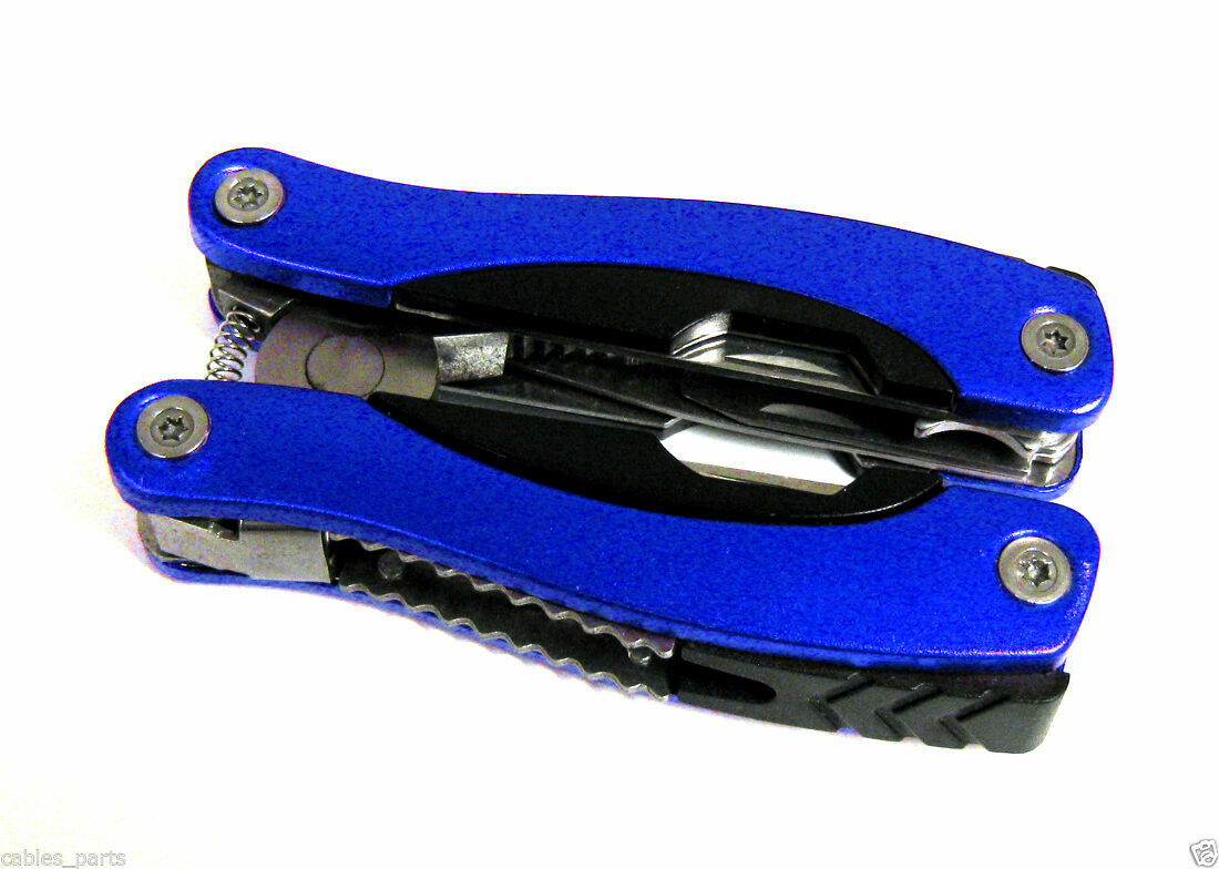 9in1 Outdoor Survival Stainless Steel Multi Tool Plier Portable Camping Kit Blue