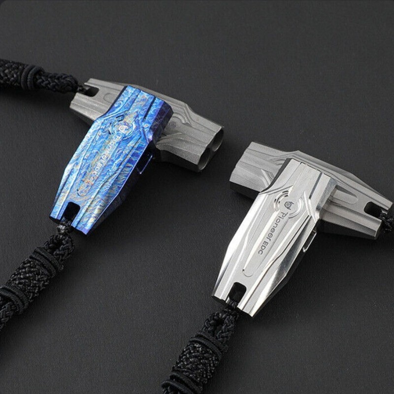 Titanium Alloy Double Tube Whistle 120DB Outdoor Survival EDC SOS High Frequency
