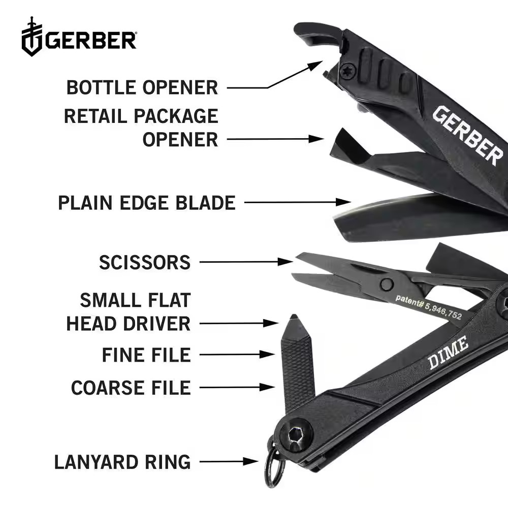 Gerber Dime 10 in 1 Multi Tool in Black 31