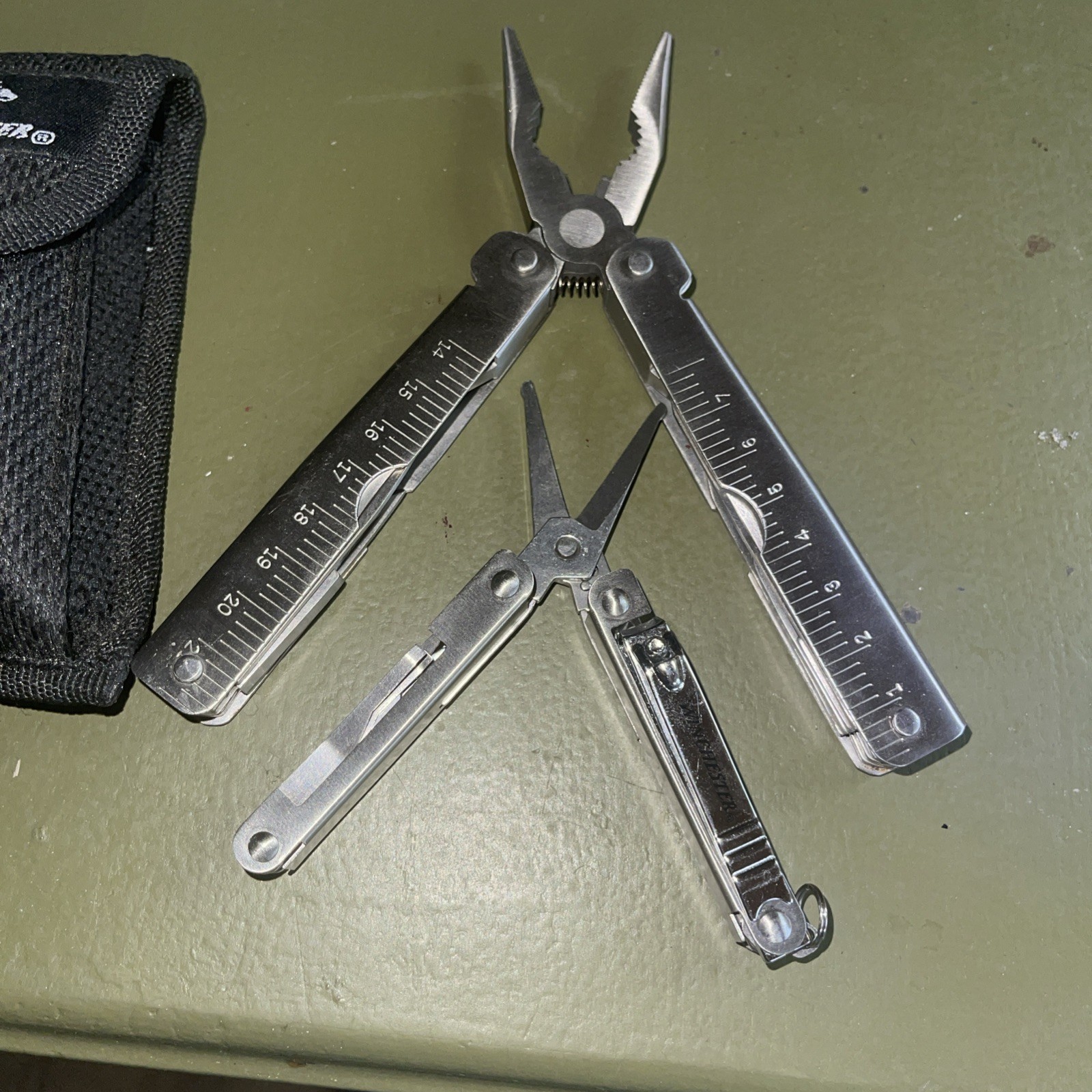 Winchester Multi-Tool Stainless Steel Finish w/ Sheath Super Nice Set! Lot Of 2