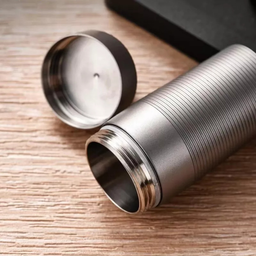 Pure Titanium Pill Holder Organizer Container Case Waterproof Portable EDC Tank