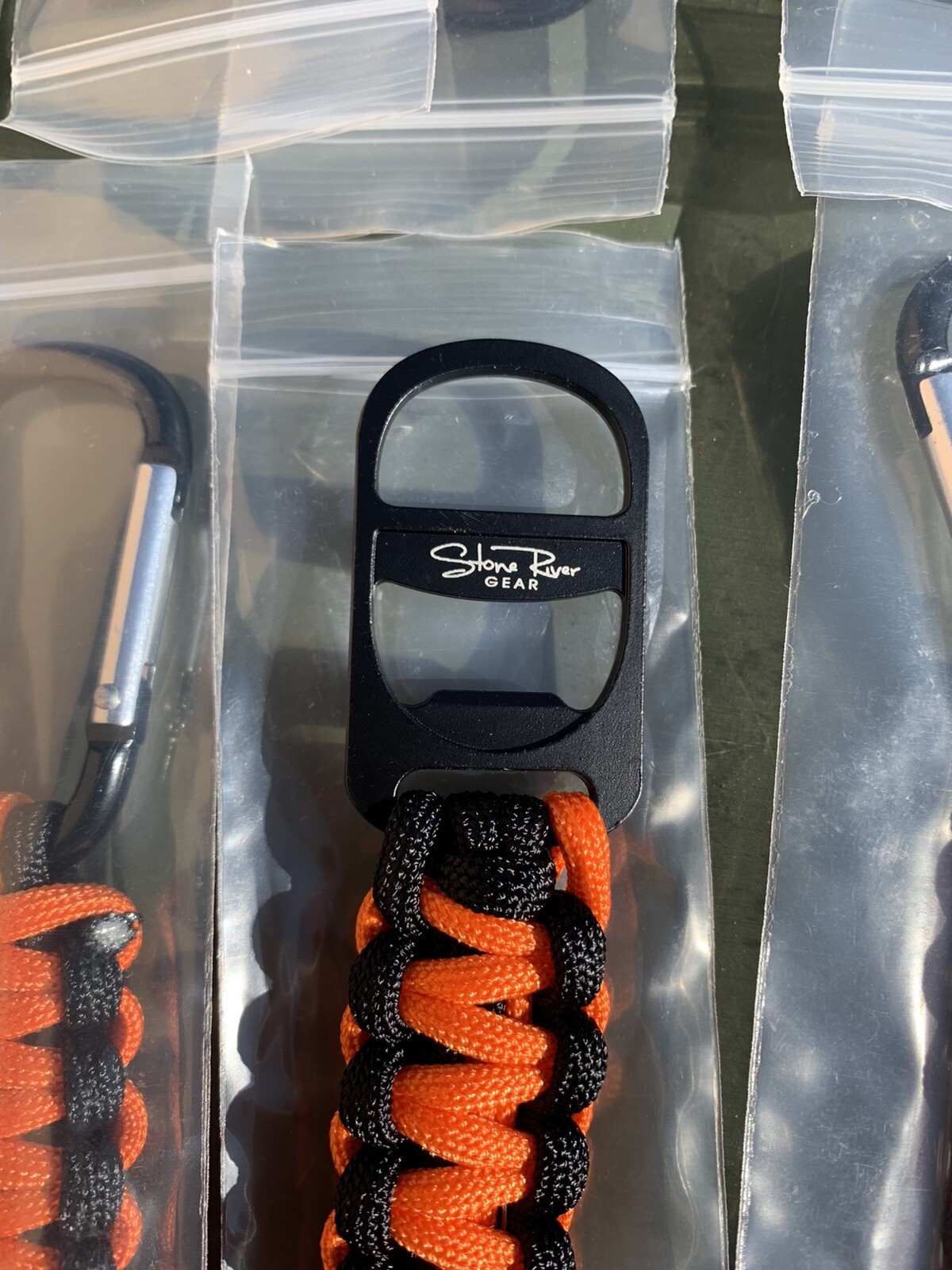 Lot 10 NEW Stone River Gear Paracord Keychain With Bottle Opener & Carabiner