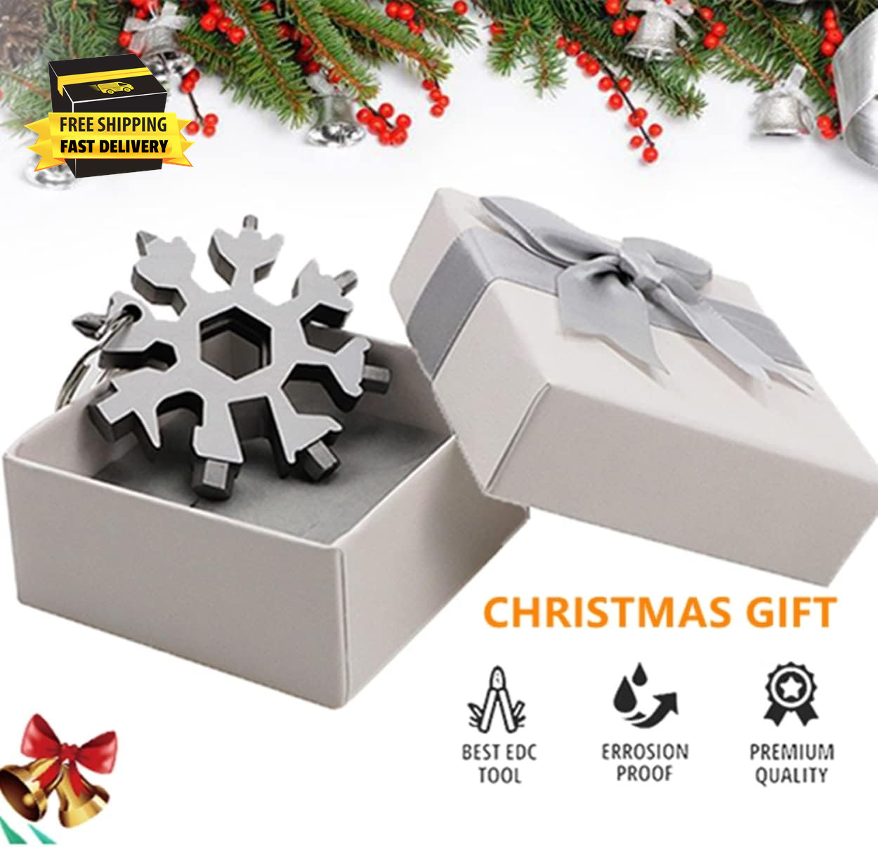 Mens Stocking Stuffers, 18 in 1 Snowflake Multitool, Stocking Stuffers for Adult
