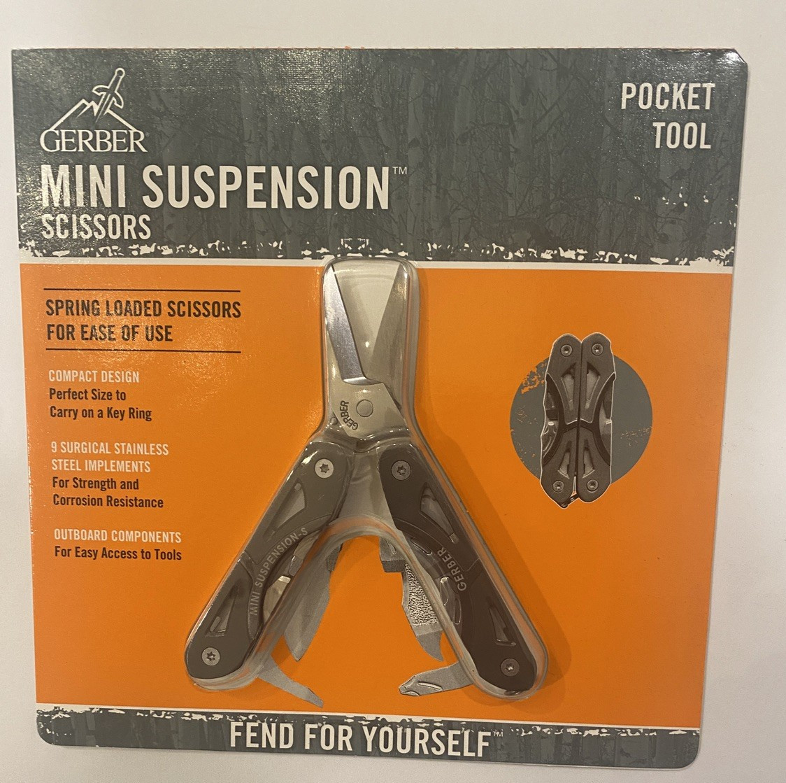 Gerber Mini Suspension Multi Tool w Scissors Compact Pocket Tool Stainless Steel
