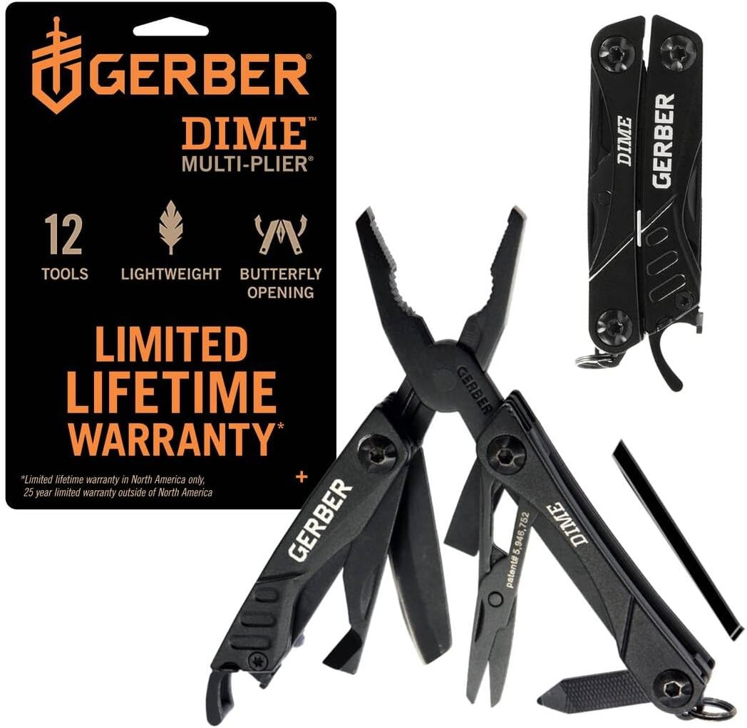 Gear Dime 12-In-1 Mini EDC Multitool – Needle Nose Pliers, Pocket Knife, Keychai