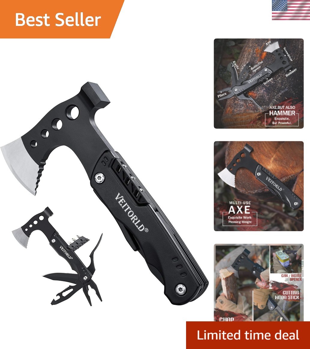 Versatile Multitool with Axe & Hammer – Stylish Presents for Outdoor Adventurers