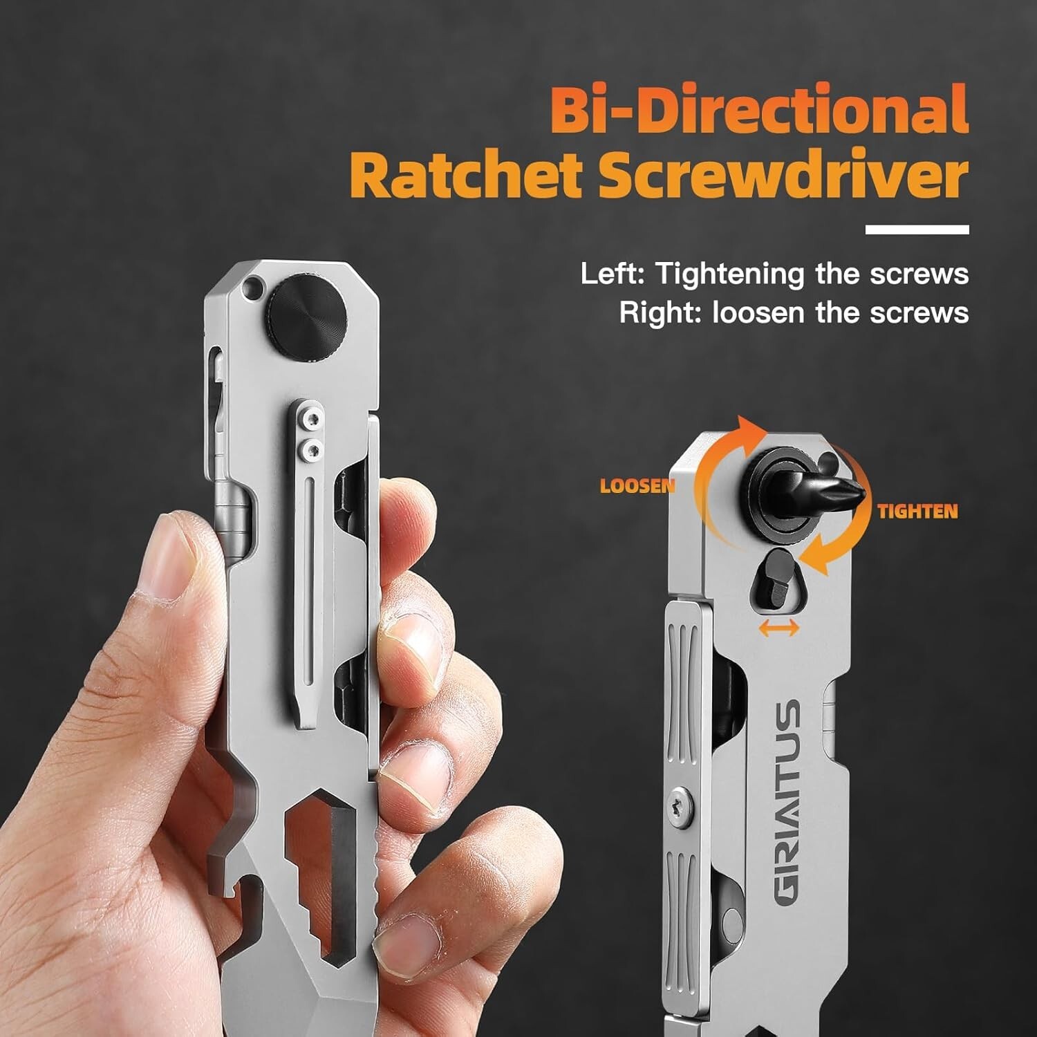Luxury EDC Pry Bar Multitool – Compact Ratchet Screwdriver & Magnetic Pen, Grey