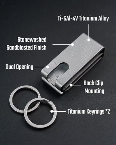 Titanium EDC Keychain Clip – One-Piece Quick-Access Key Holder for MOLLE & Belts