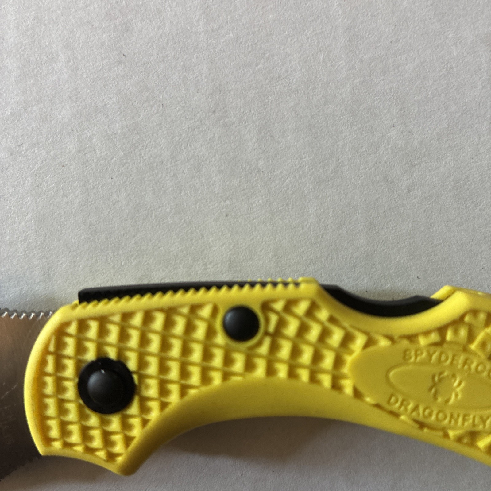 Spyderco C28PYL2 Dragonfly 2 Salt – Plain Edge H-1 Blade – Marine Yellow