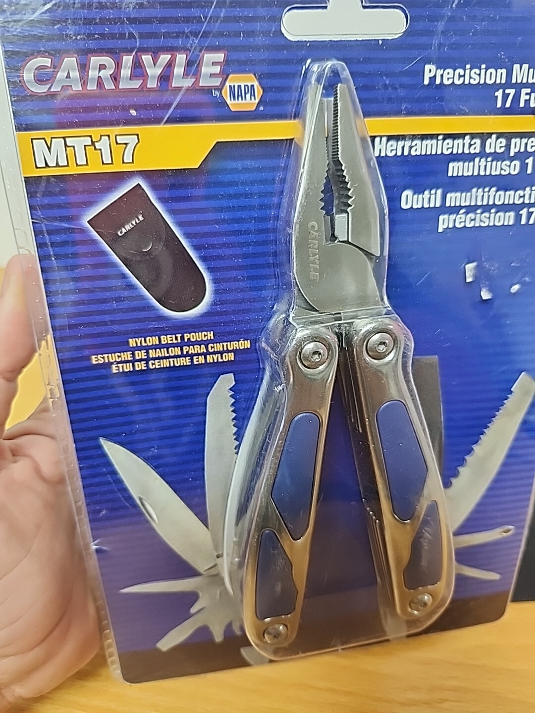 CARLYLE MT17 PRECISION 17 FUNCTION STAINLESS STEEL MULTI TOOL & CASE 9.8oz. 4″