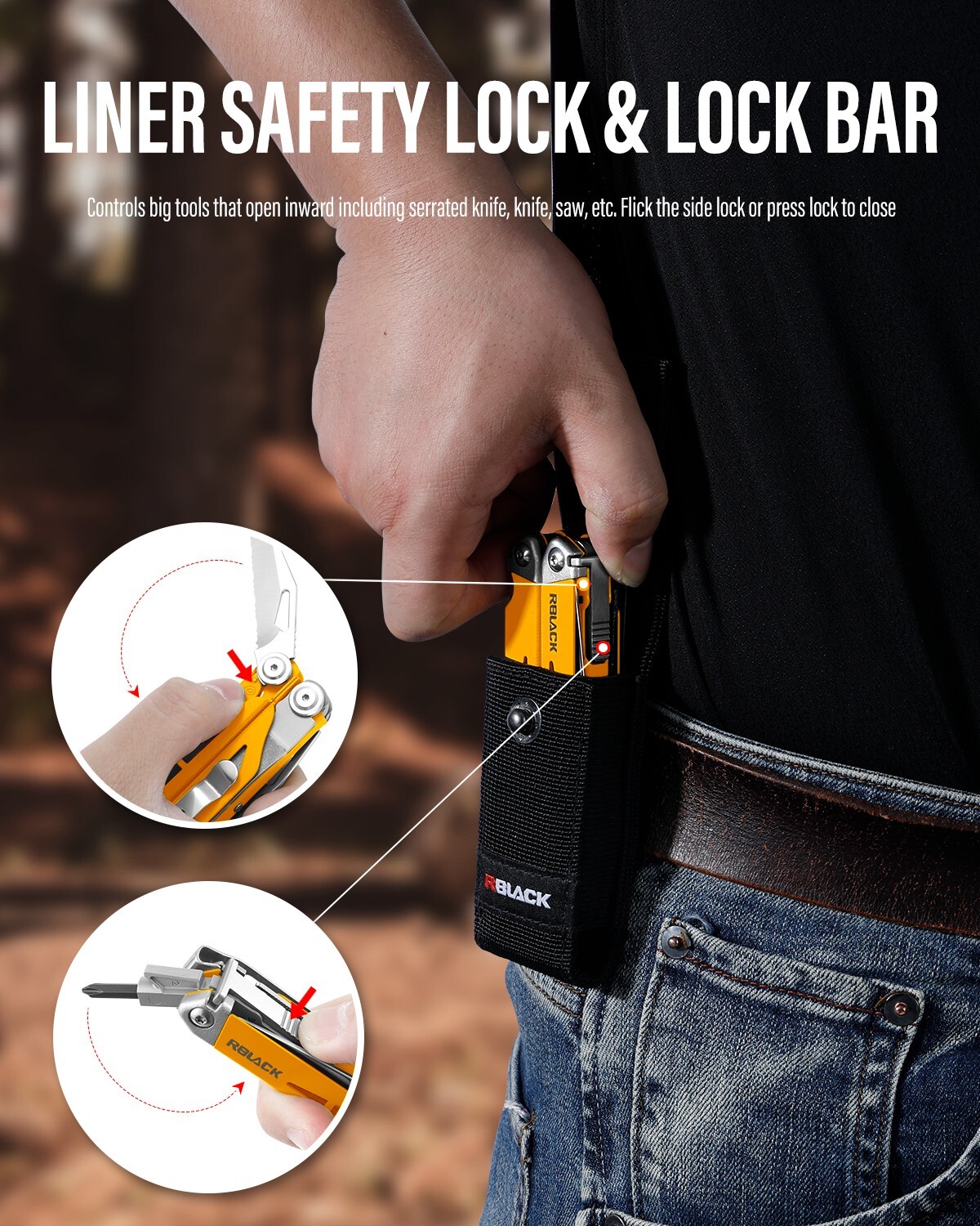 Rblack 21-in-1 Multitool Pliers Multi-Tool Pliers with sheath Father’s Day Gift