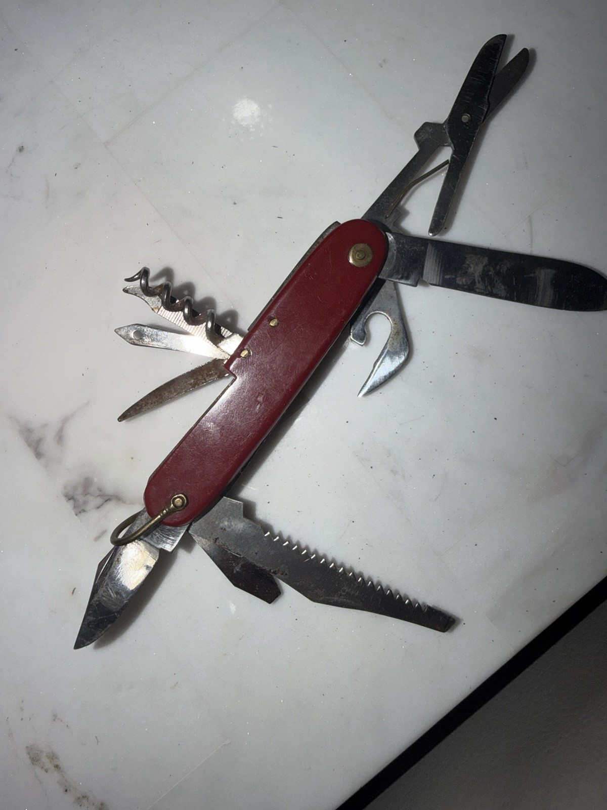 Vintage Japanese Multi-Tool Pocket Knife 1970s Swiss Style Seki Japan Camp Knife