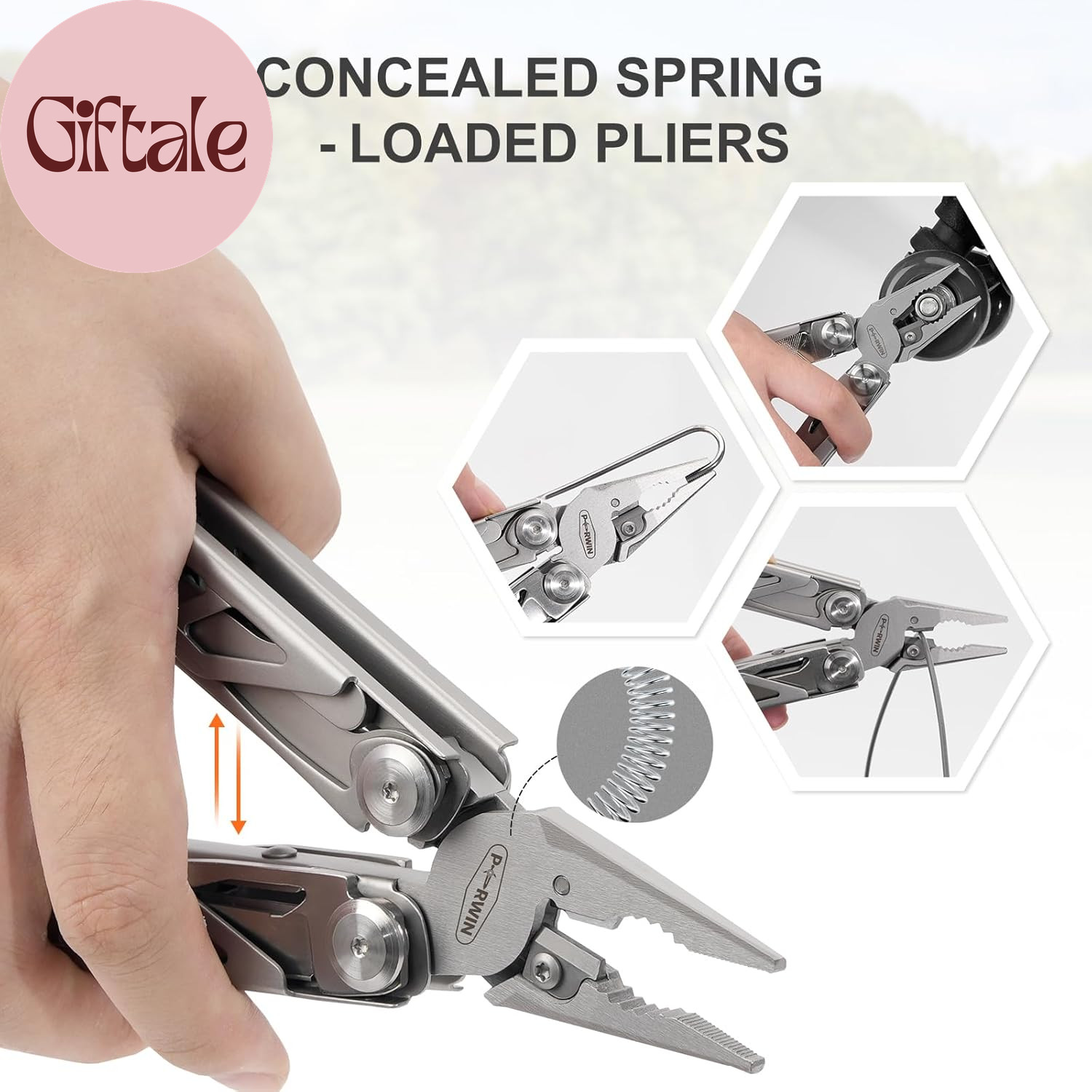 Multitool, 17-In-1 Stainless Steel Multi Tool Pliers with Self-Locking, Pocket K