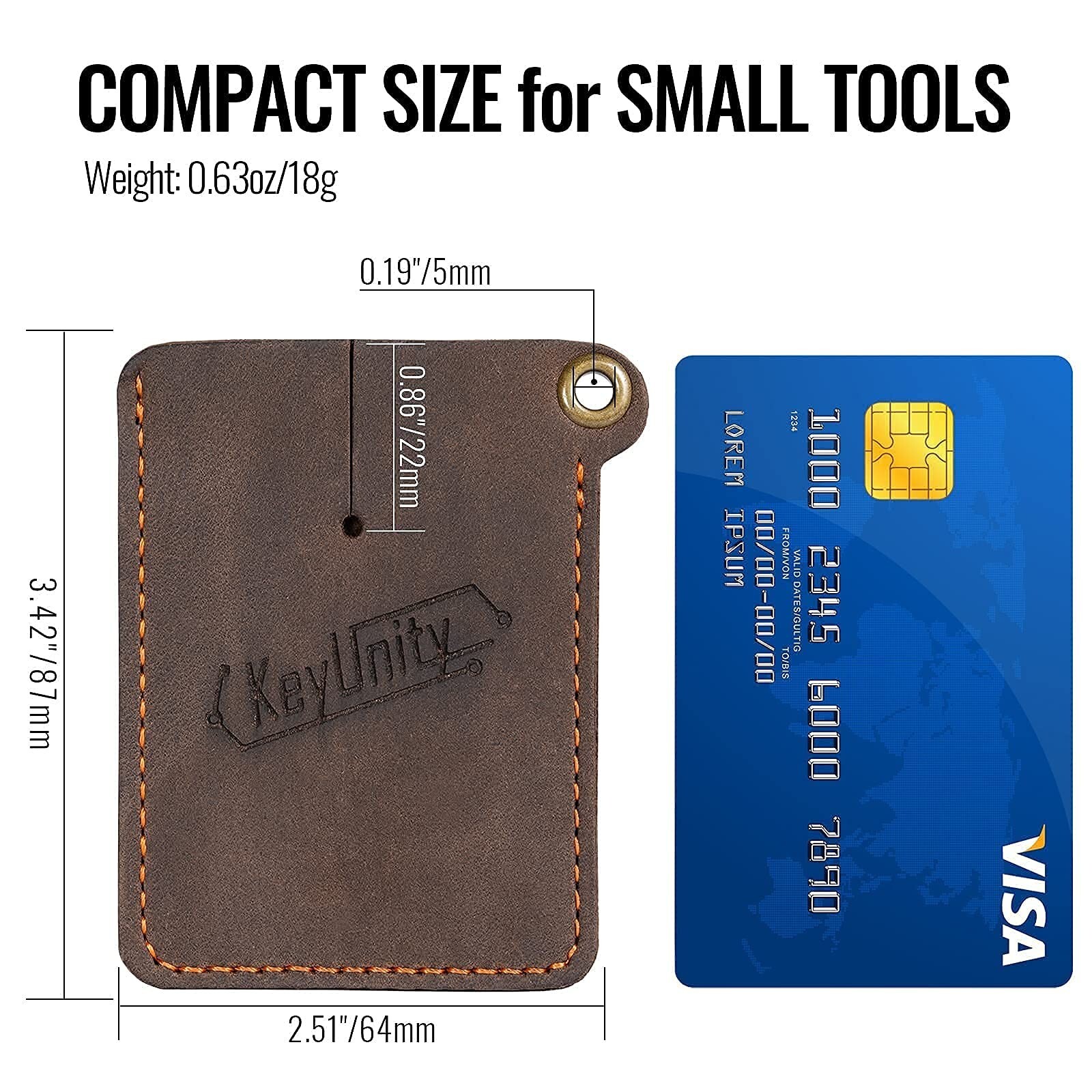 KeyUnity KU02 Titanium Multifunctional Carabiner 7 Tools in 1 & EDC Leather S…
