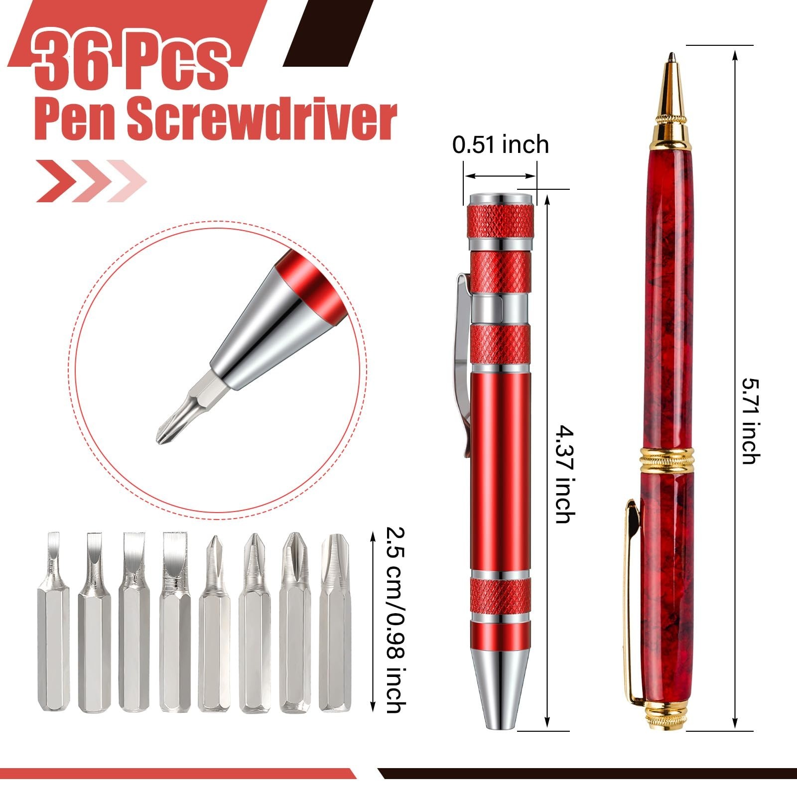 8-in-1 Magnetic Pocket Screwdriver Set, Multi-Tool for Mini Gadgets, Dad Gifts