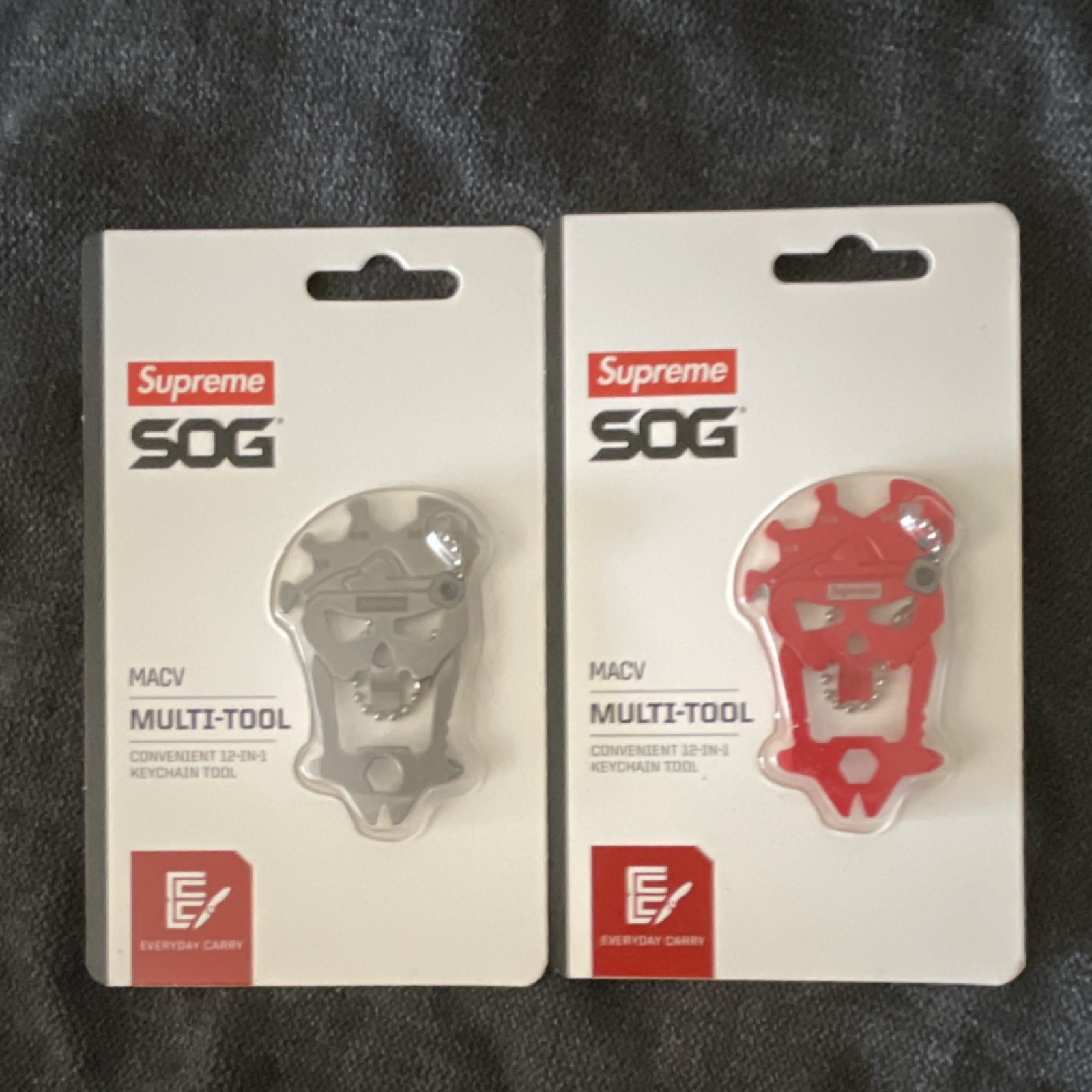 Supreme SOG MACV 12-in-1 Steel Multi-Tool Silver & Red Bottle Opener Screwdriver