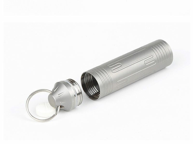 Hot Outdoor EDC TC4 Titanium Keychain Waterproof Box Sealed Medicine Bottle