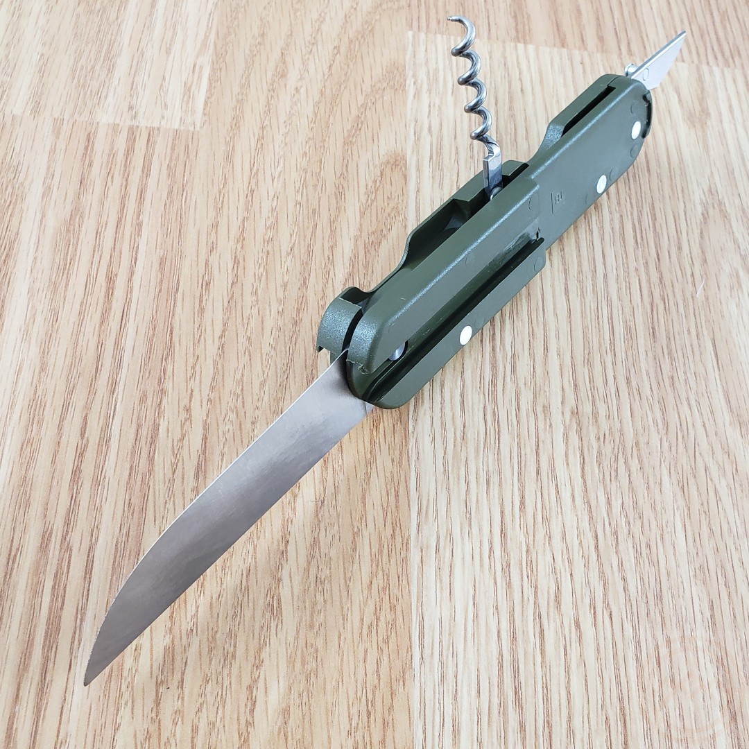 TB Outdoor French Army Camp MultiTool Knife Small Blade Green ABS Handle TBO056