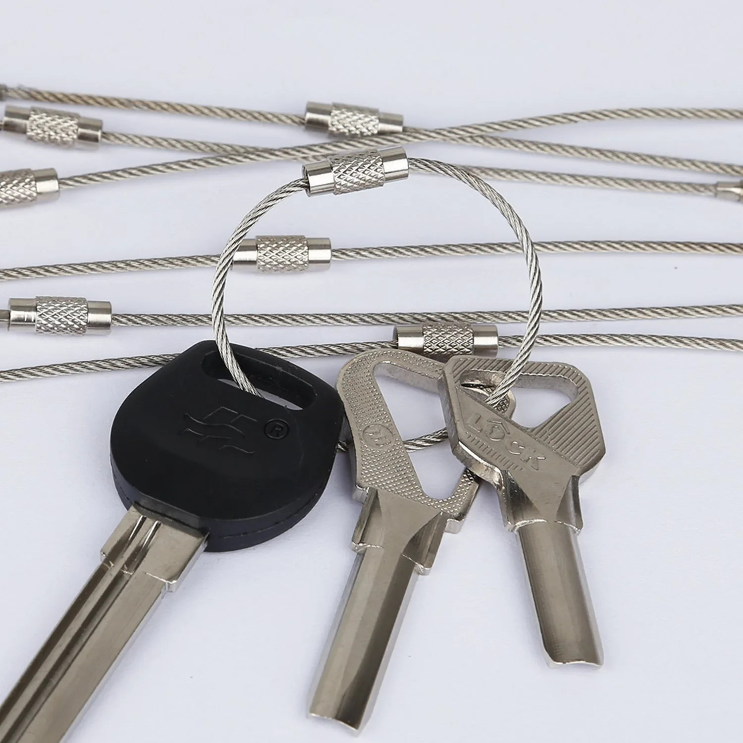 10PCS 15CM Outdoor Tools EDC Camping Tools Equipment Multi Keychain Kit 304 Stai