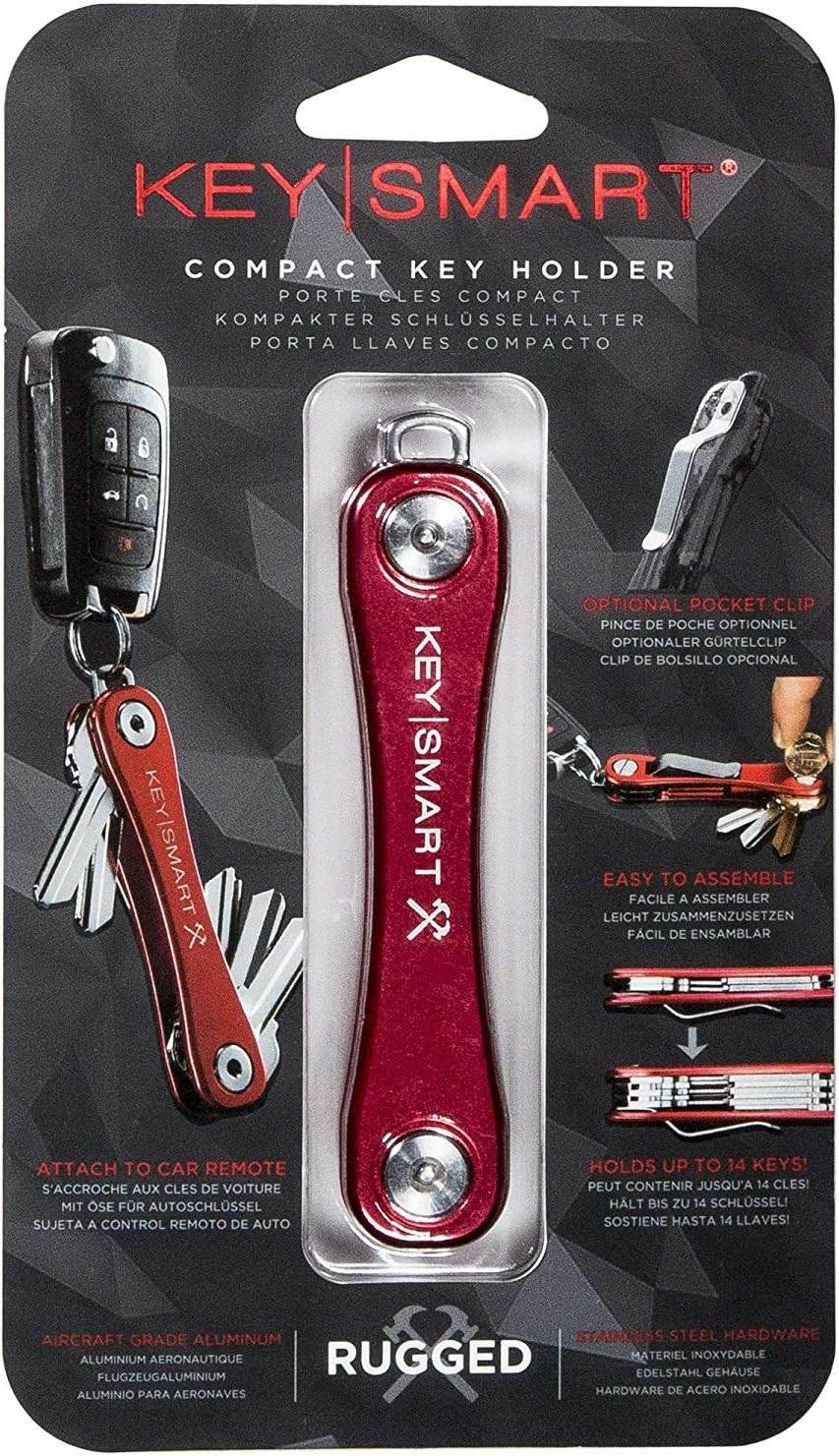 Keysmart Rugged – Multitool Key Holder for Keychain W/Bottle Opener and Pocket C