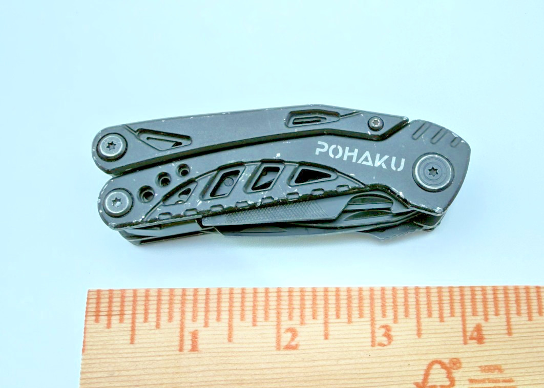 POHAKU Black Multi Tool Pliers Knife Saw File Screwdriver Folding Survival Tool