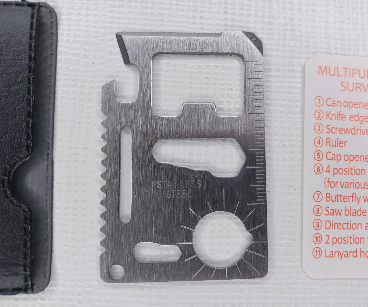 Vintage Multipurpose Pocket Survival Tool Flat Stainless Steel