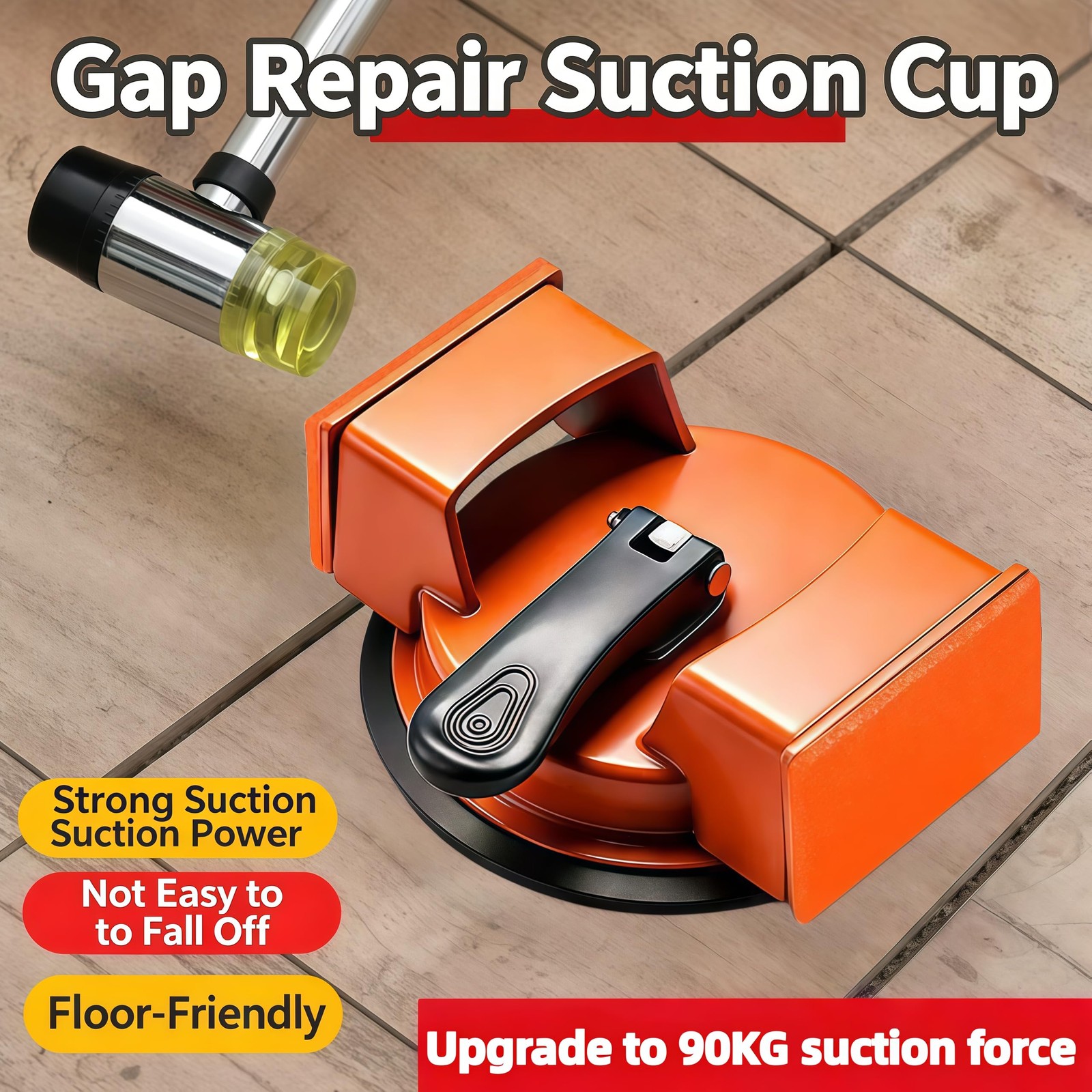 Heavy Duty Floor Gap Fixer Tool, Iron Construction with Enhanced Suction Cup