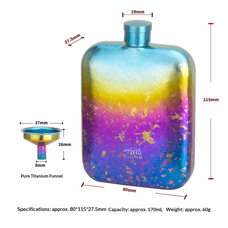 Van Gogh oil painting color titanium wine jug 5.75 Floz Aerospace Titanium