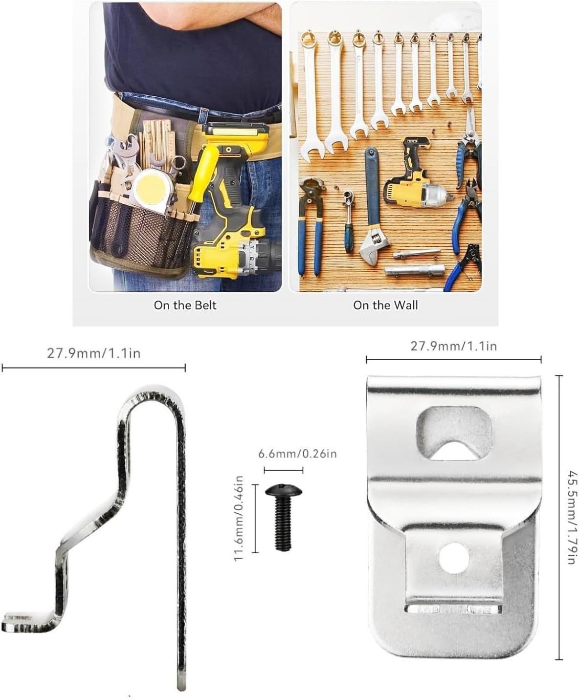 Easy Install Stainless Steel Drill Tool Clip Set – Fits Dewalt 20V MAX Tools