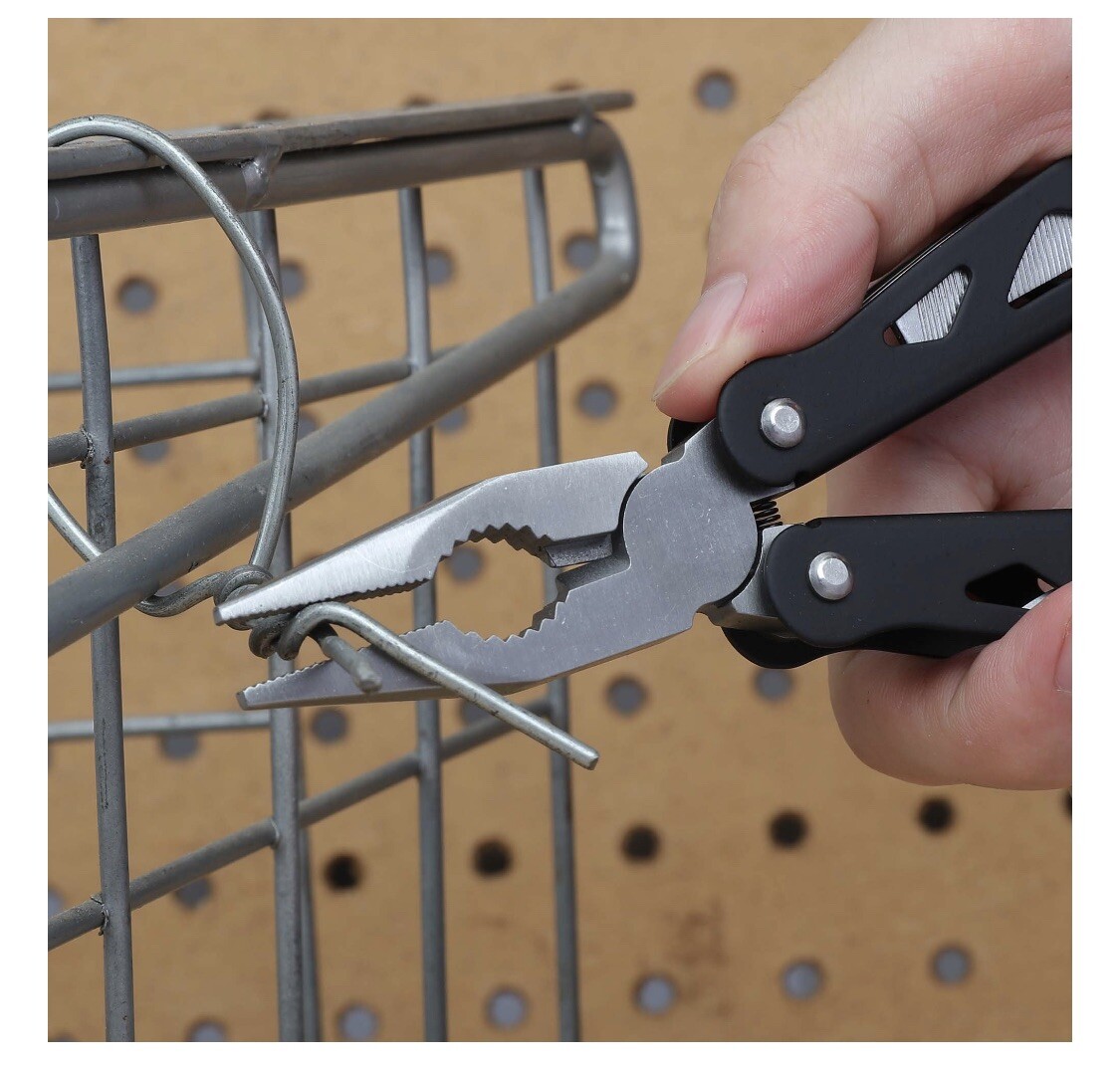Ozark Trail 12-In-1 Multitool W/Sheath Pliers Knife Saw #7601 Black/Stainless