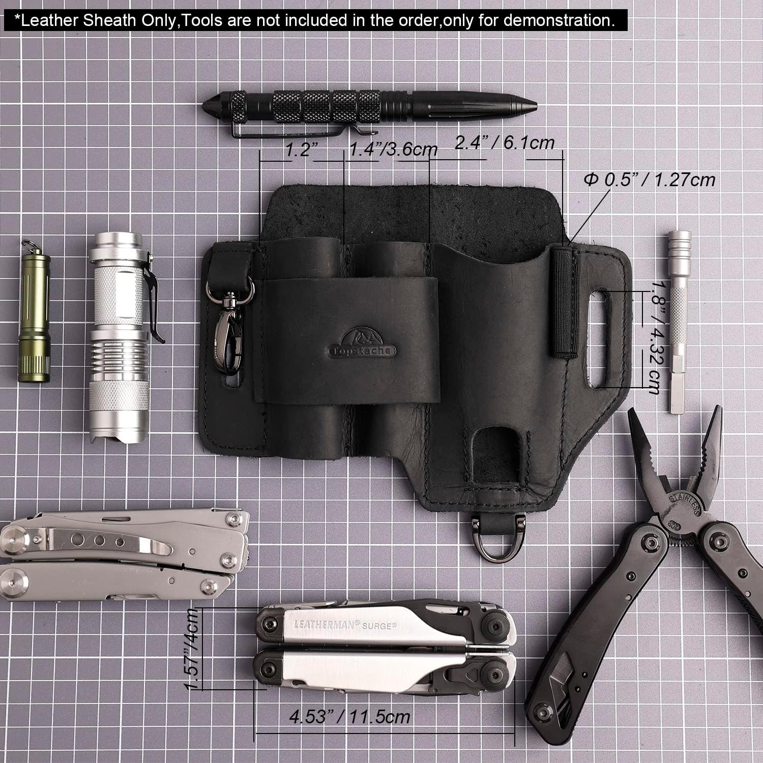Leather EDC Belt Organizer for Multitools & Accessories
