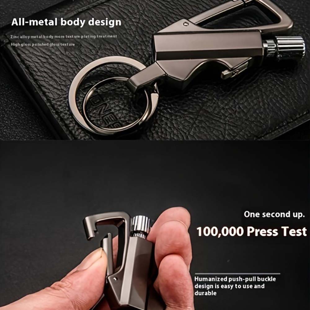 Sleek All-Metal Bottle Opener Keychain Compact Multi-Functio f Key Organization