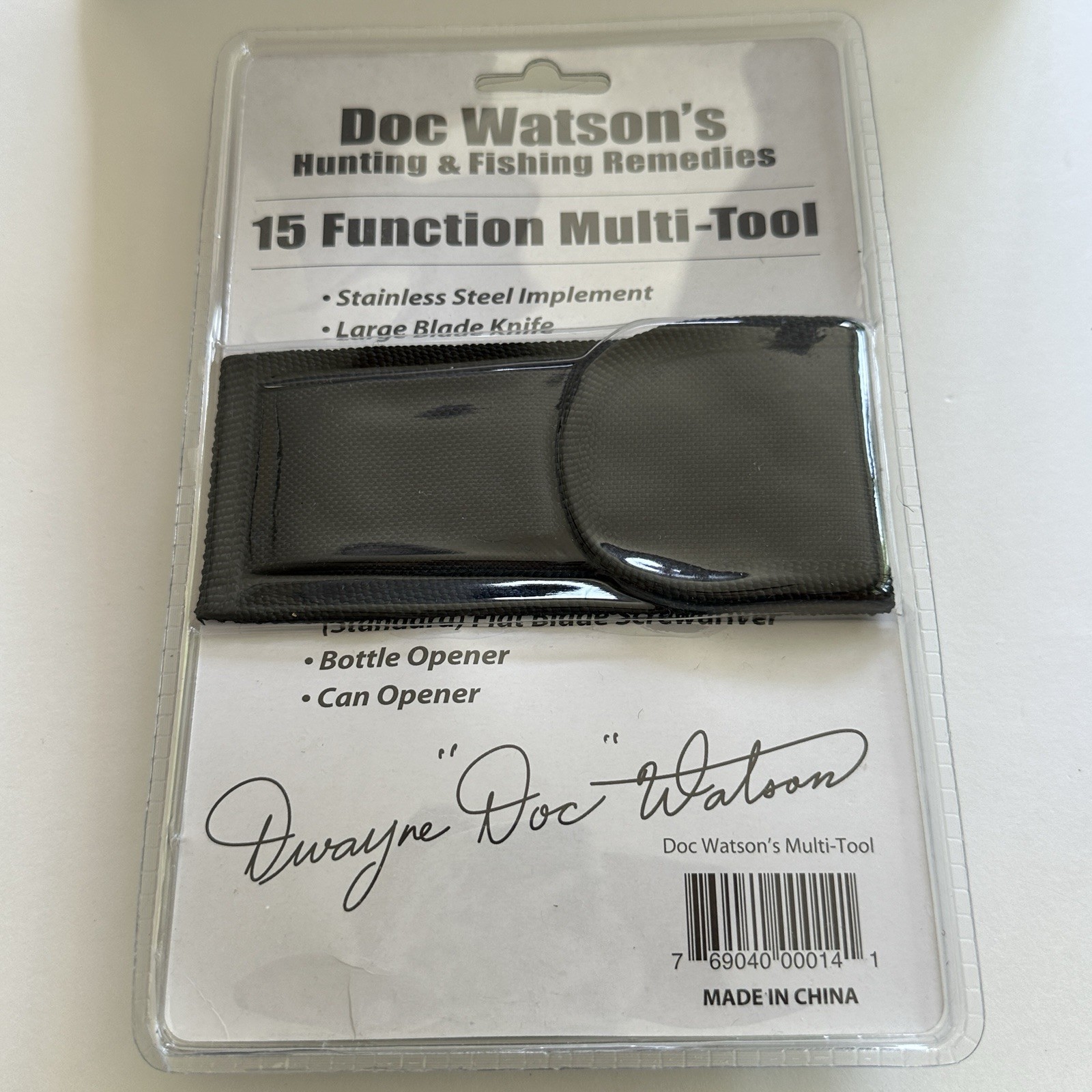 Doc Watson’s 15 Function Multi-Tool With Carrying Case, New, Sealed Package