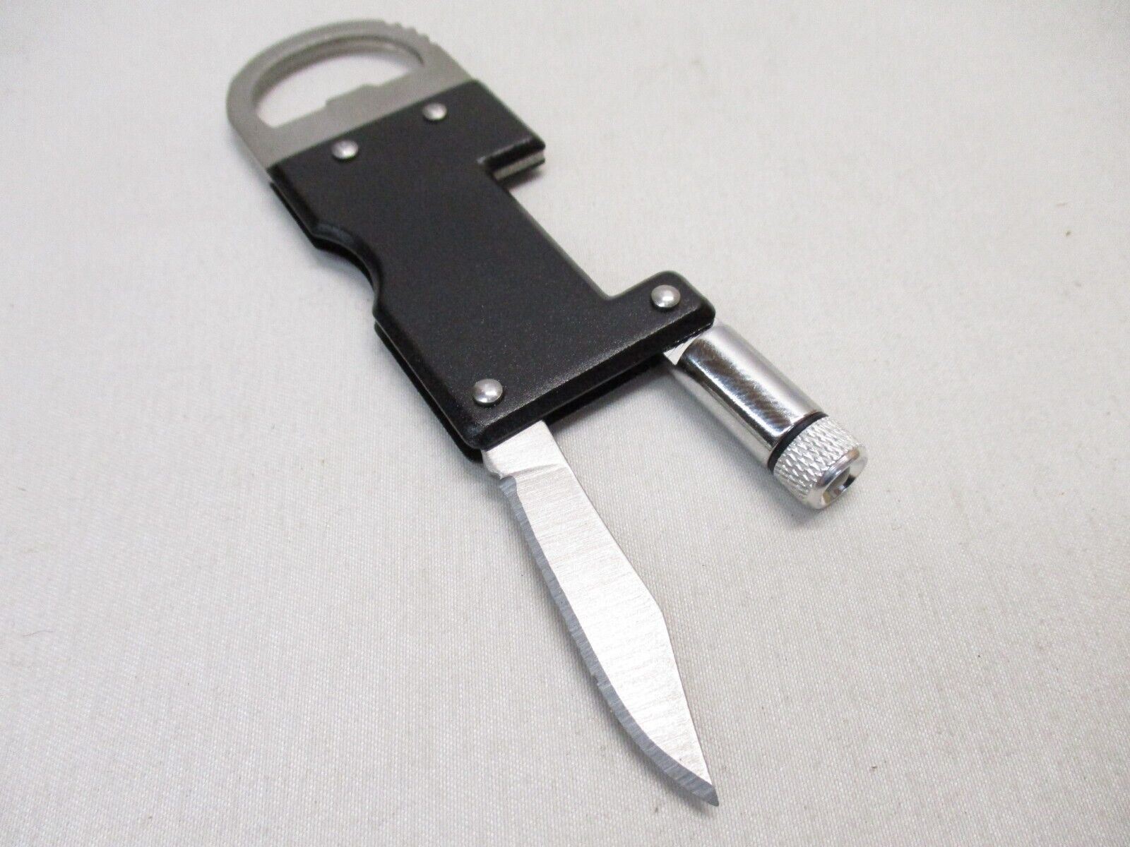 MULTI-FUNCTION BOTTLE OPENER EDC TOOL KNIFE FLASHLIGHT CUTTER SURVIVAL CARRY