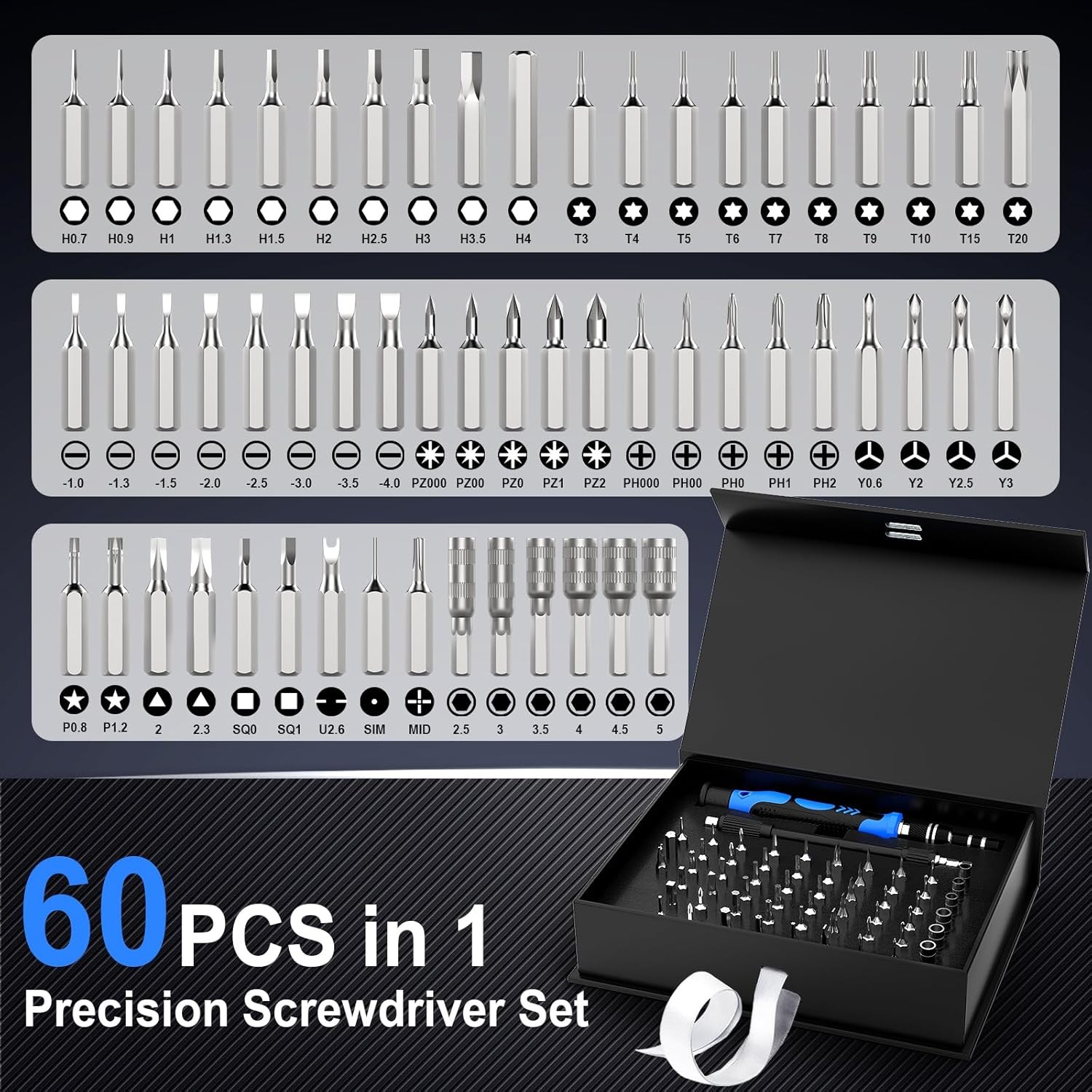 Valentines Day Gifts for Him Men, Precision Screwdriver Set with 57 Bits, Birthd