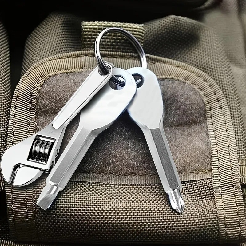 3Pcs Mini Portable Screwdriver Set Keychain Multi Tool Wrench Bicycle Motorcycle