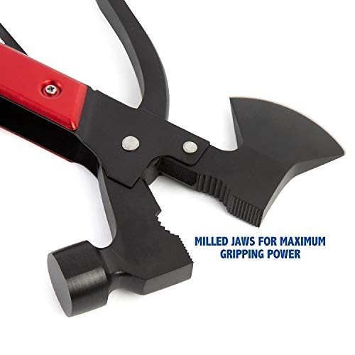 14-in-1 Camping Hatchet Multitool with Sheath, Alloy Steel Hammer, Great Hiking