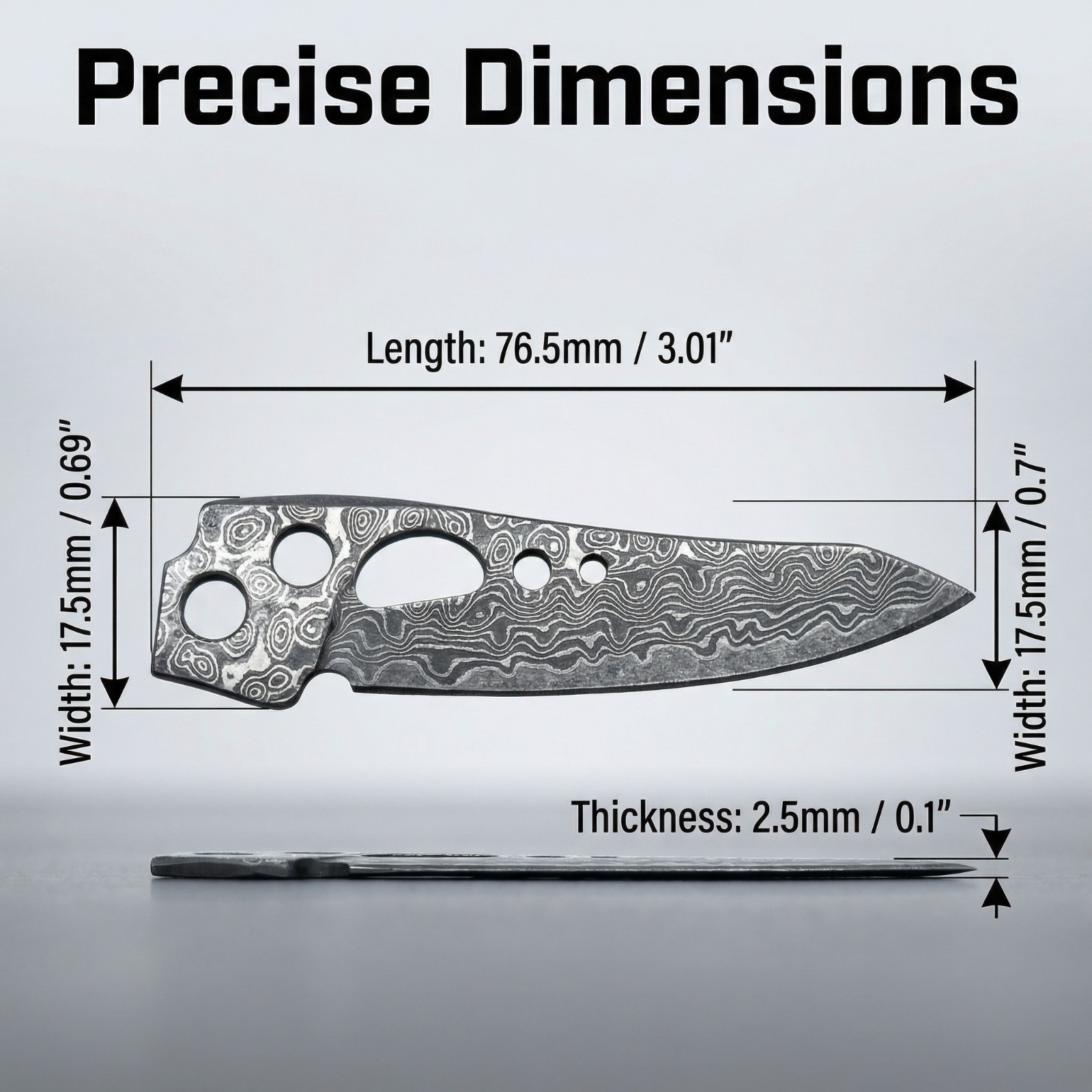 [USA Stock] – VG10 Damascus Blade for LEATHERMAN Skeletool, EDC Knife Upgrade