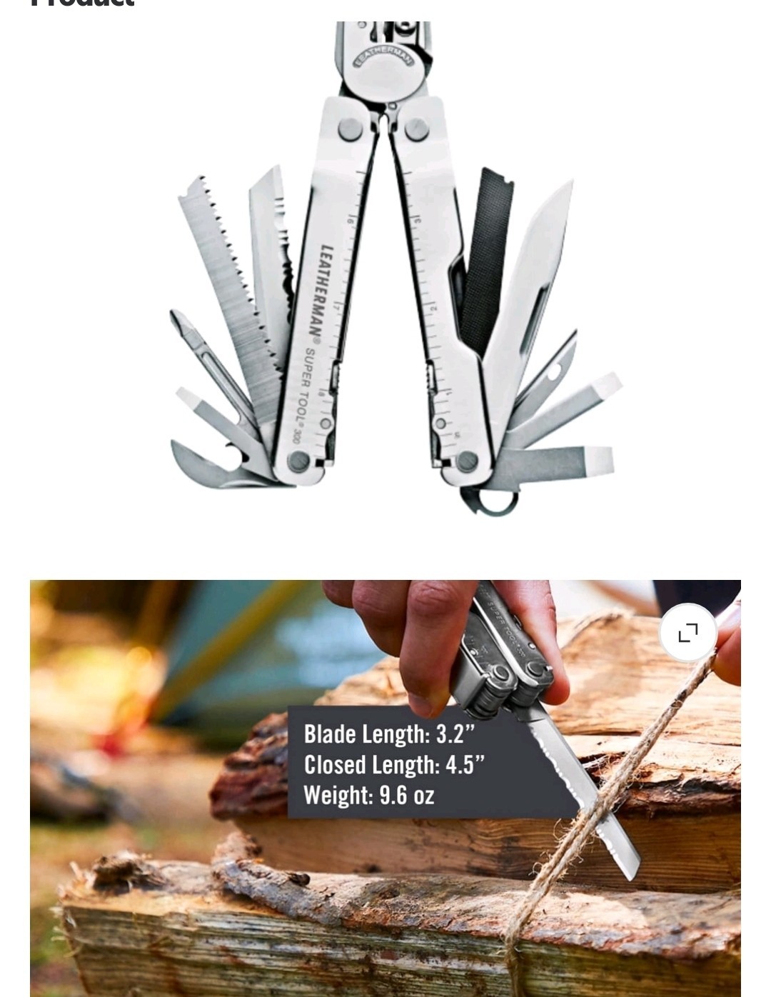 Leatherman Super Tool 300 Stainless Steel Multi-Tool – New/Unused – Open Box