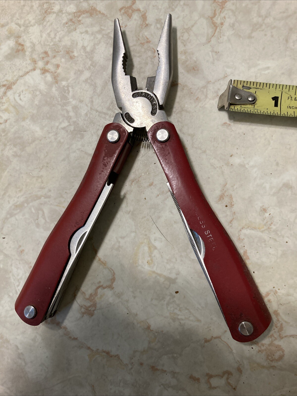 Outdoor Survival Stainless Multi Tool Plier 10 In 1 Compact Knife Saw Wrench