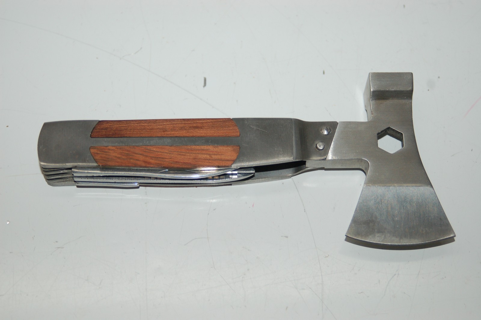 Sheffield Multi Tool Hatchet Axe Folding Knife Saw Blade Stainless with Sheath