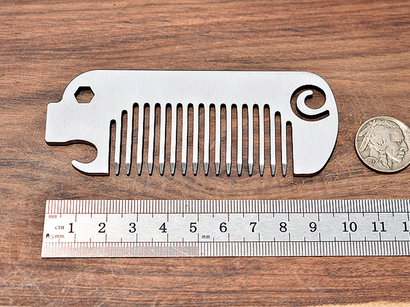 EDC 304 Stainless Steel Multi Tool Comb Bottle Opener Wrench Pocket Massage Comb