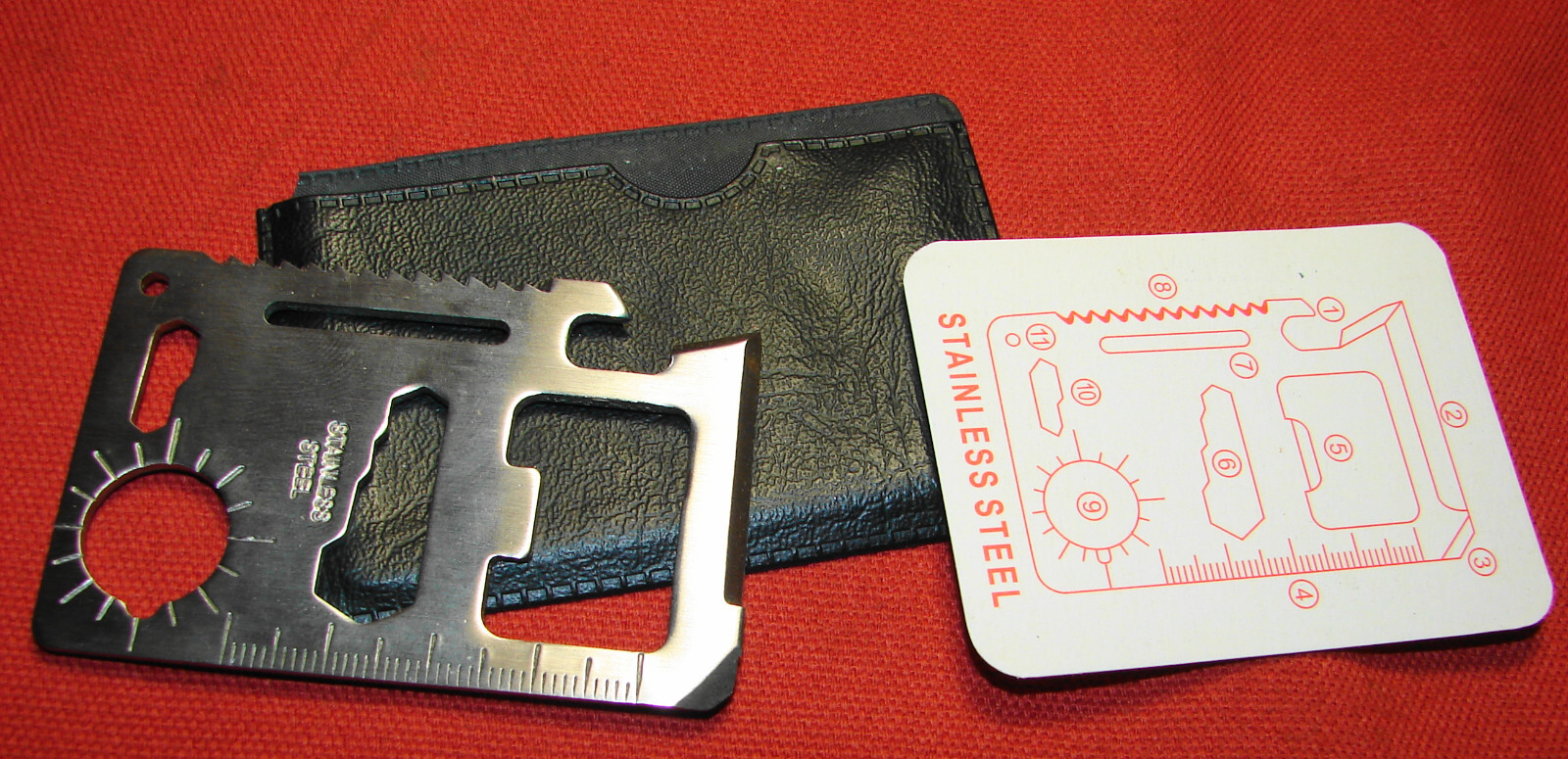 Lot of 13-11 Function Wallet Multitool,Multipurpose Pocket Survival Tool.Knife